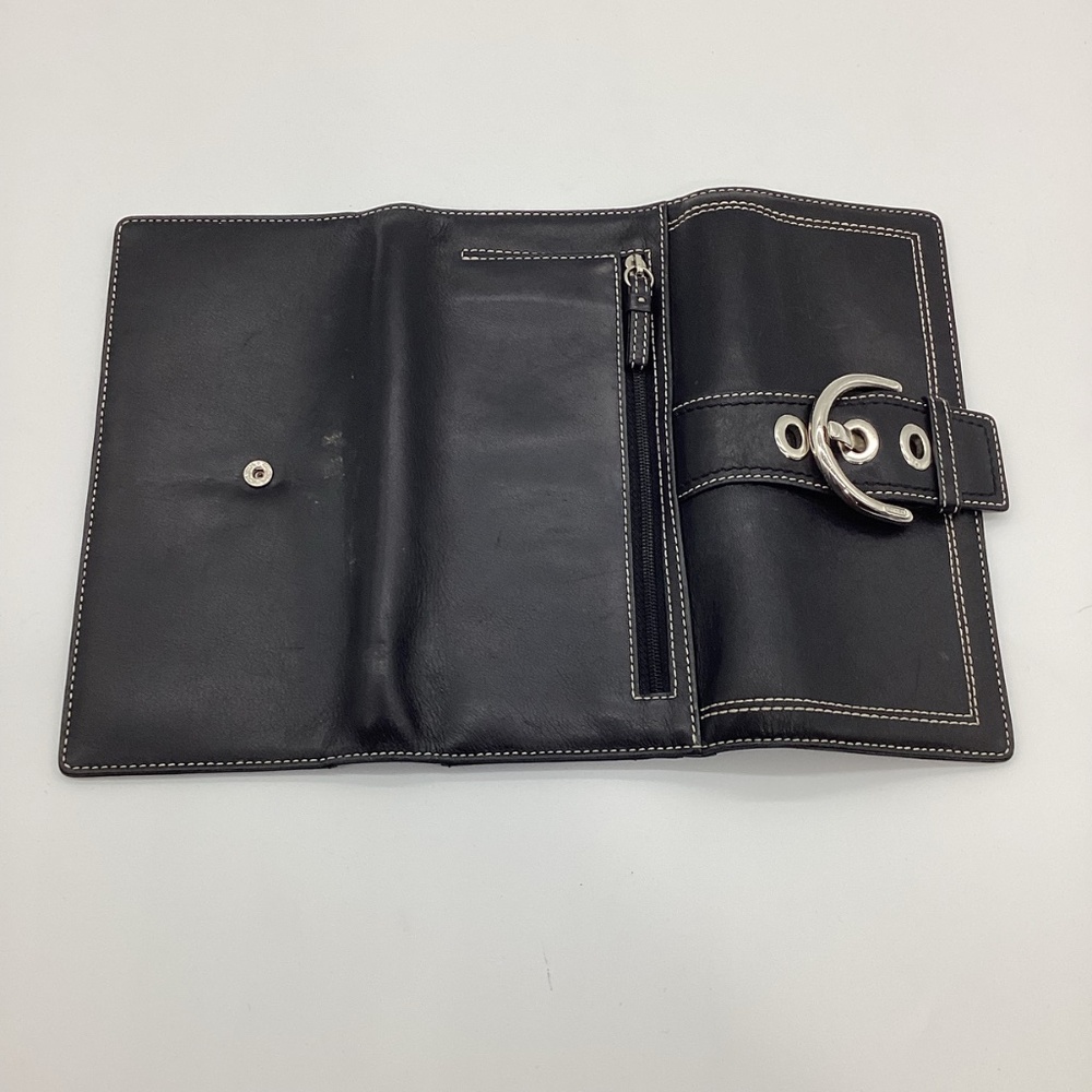 2151. Vintage Coach Black Wallet 2PC Set w/ Large Buckle VGUC - Picture 7 of 13